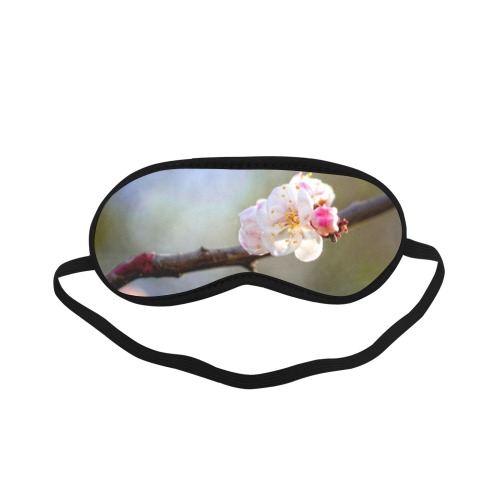 Minimalism of Japanese apricot branch and flowers. Sleeping Mask