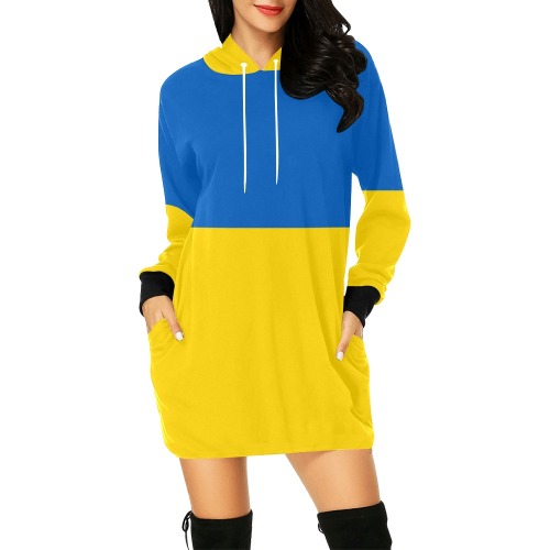 UKRAINE All Over Print Hoodie Mini Dress (Model H27)
