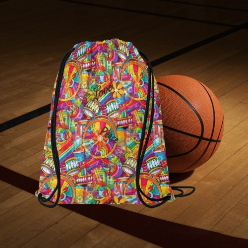 Schlager Love Move 2022 by Nico Bielow Large Drawstring Bag Model 1604 (Twin Sides)  16.5"(W) * 19.3"(H)