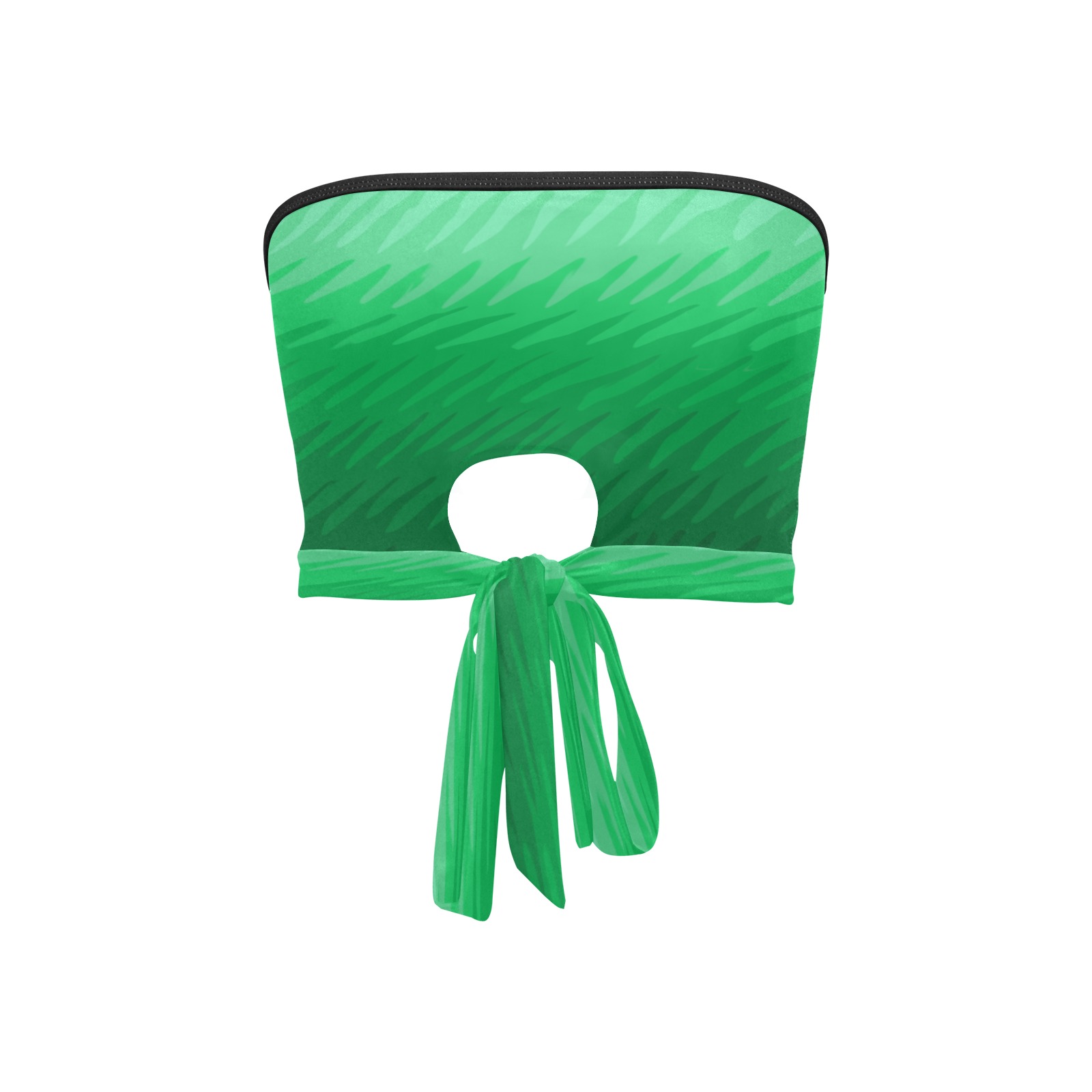 green wavespike Women's Tie Bandeau Top (Model T66)