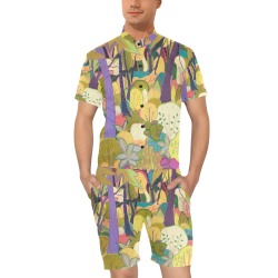 One Night in Tlaxcala Men's Short Sleeve Jumpsuit