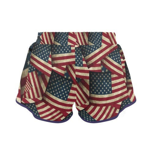 Patriotic USA American Flag Art Women's Sports Shorts (Model L61)