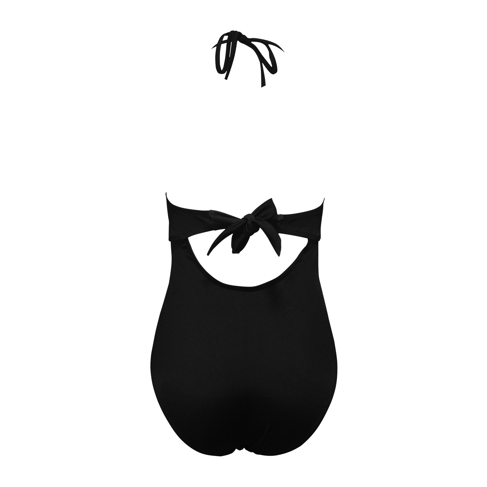 BLACK Backless Hollow Out Bow Tie Swimsuit (Model S17)