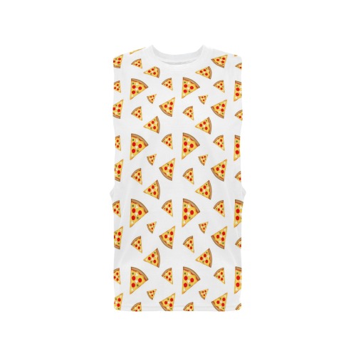 Cool and fun pizza slices pattern on white Men's Open Sides Workout Tank Top (Model T72)