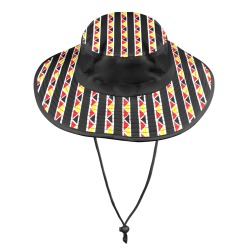 Kente Stripes Wide Brim Bucket Hat