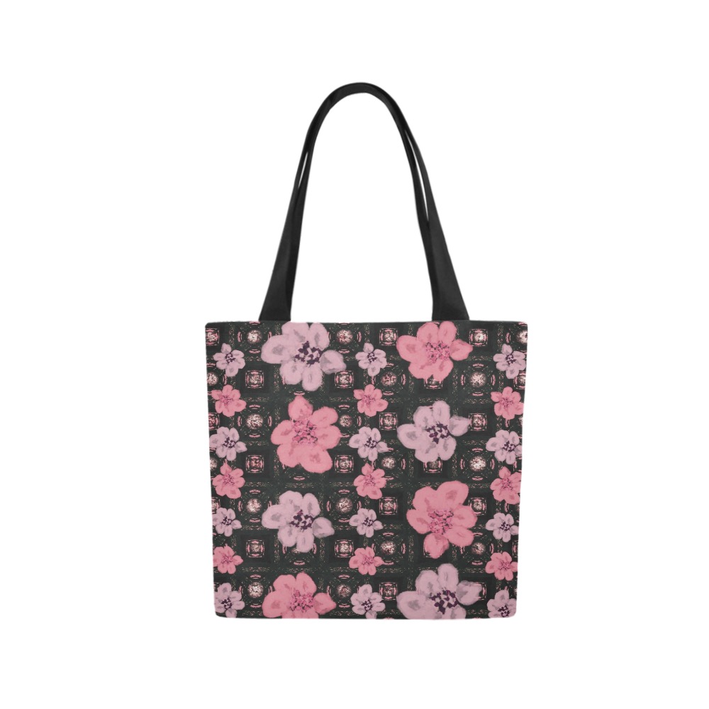 Summertime-Pink Floral Canvas Tote Bag (Model 1657)
