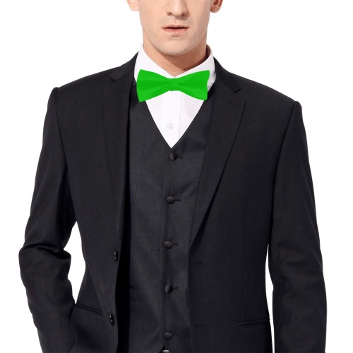 Merry Christmas Green Solid Color Custom Bow Tie