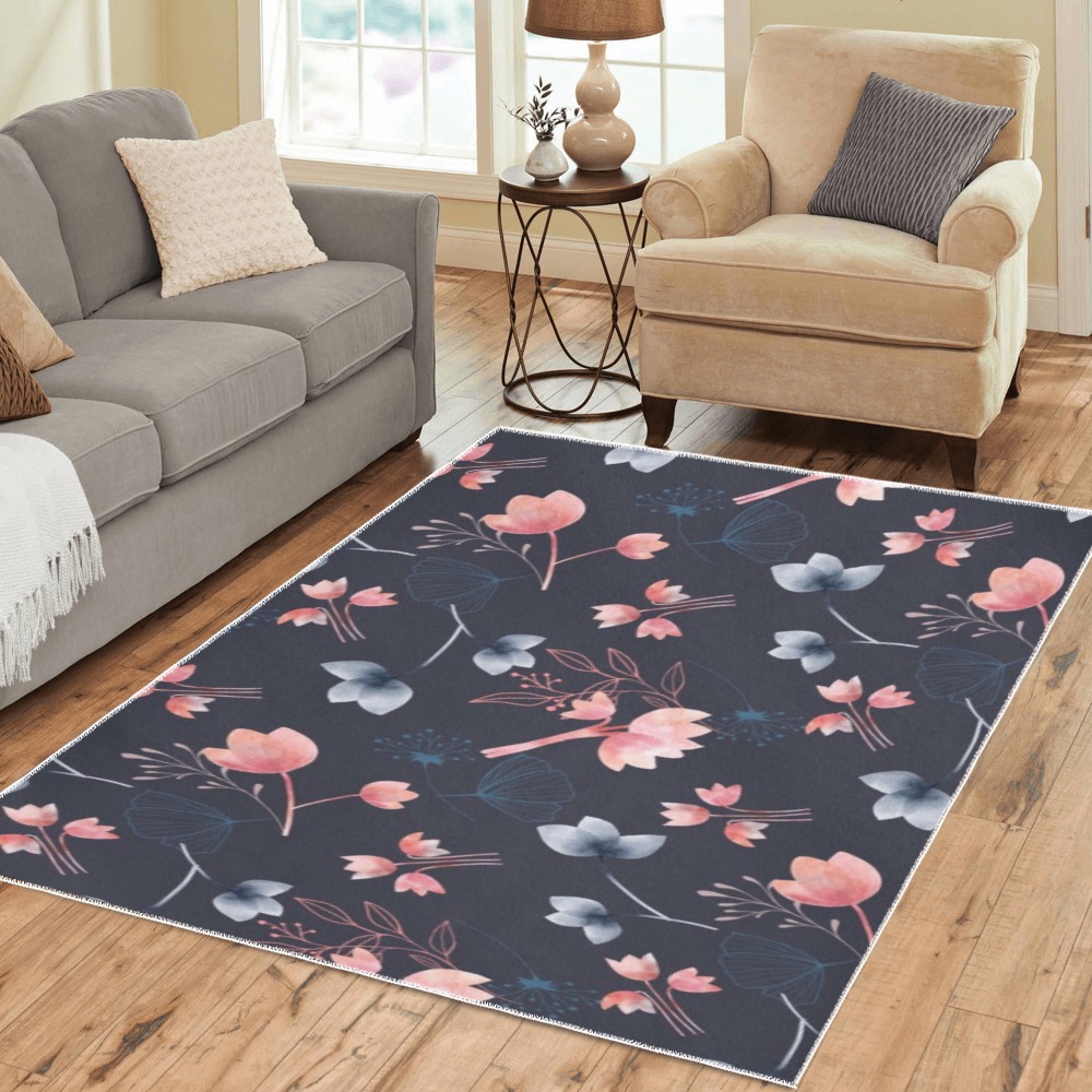 Winter forest rug Area Rug7'x5'
