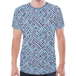 Blue Rectangles 1 New All Over Print T-shirt for Men (Model T45)