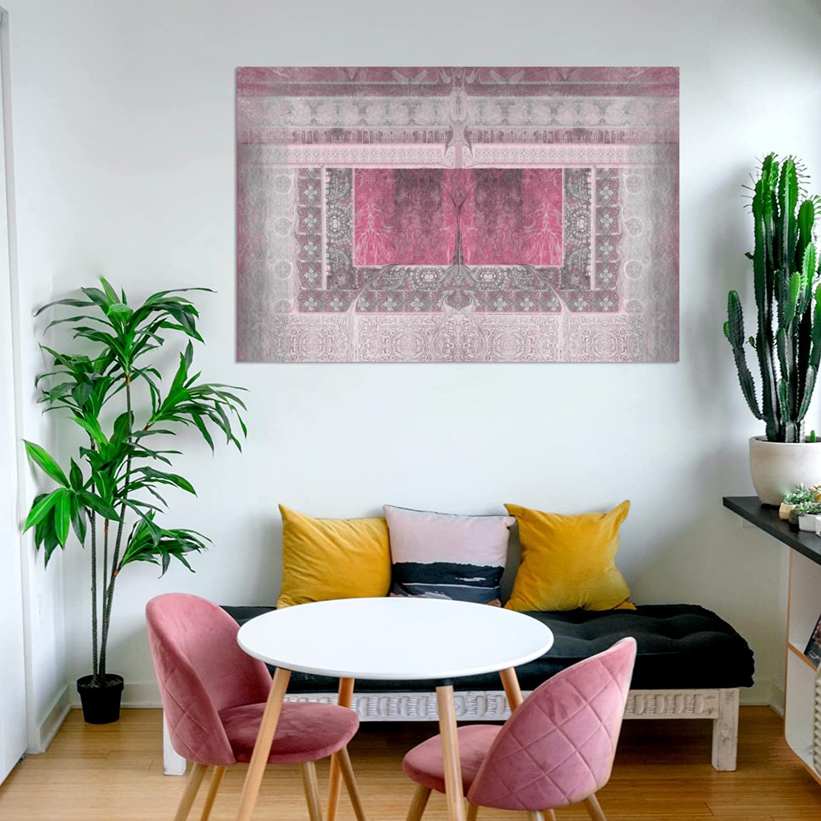 mosaic and snake 5 Frame Canvas Print 48"x32"