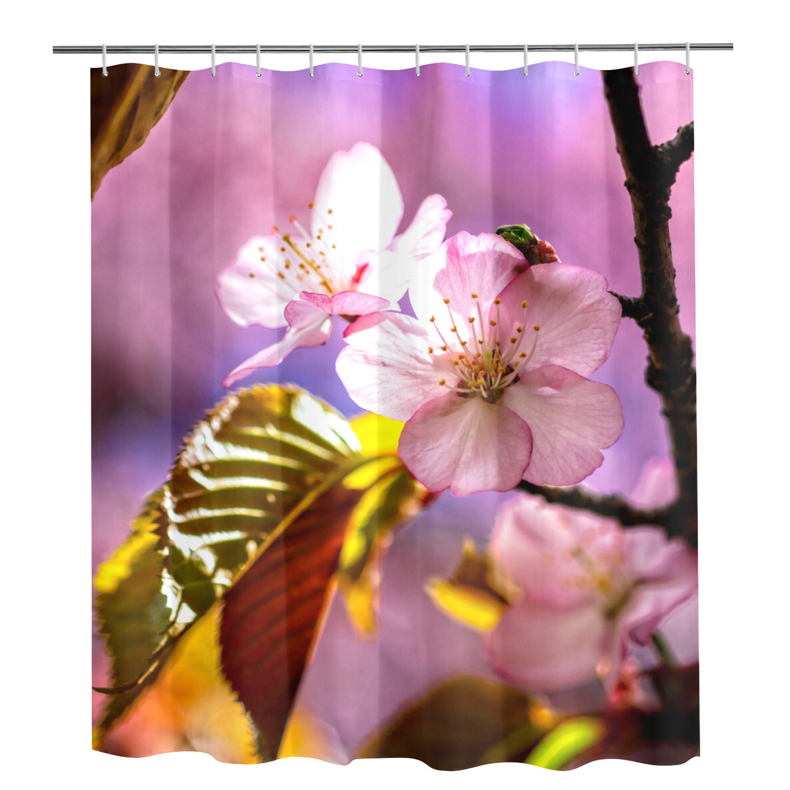 Sakura cherry flowers bloom in the secret garden. Shower Curtain 72"x84"