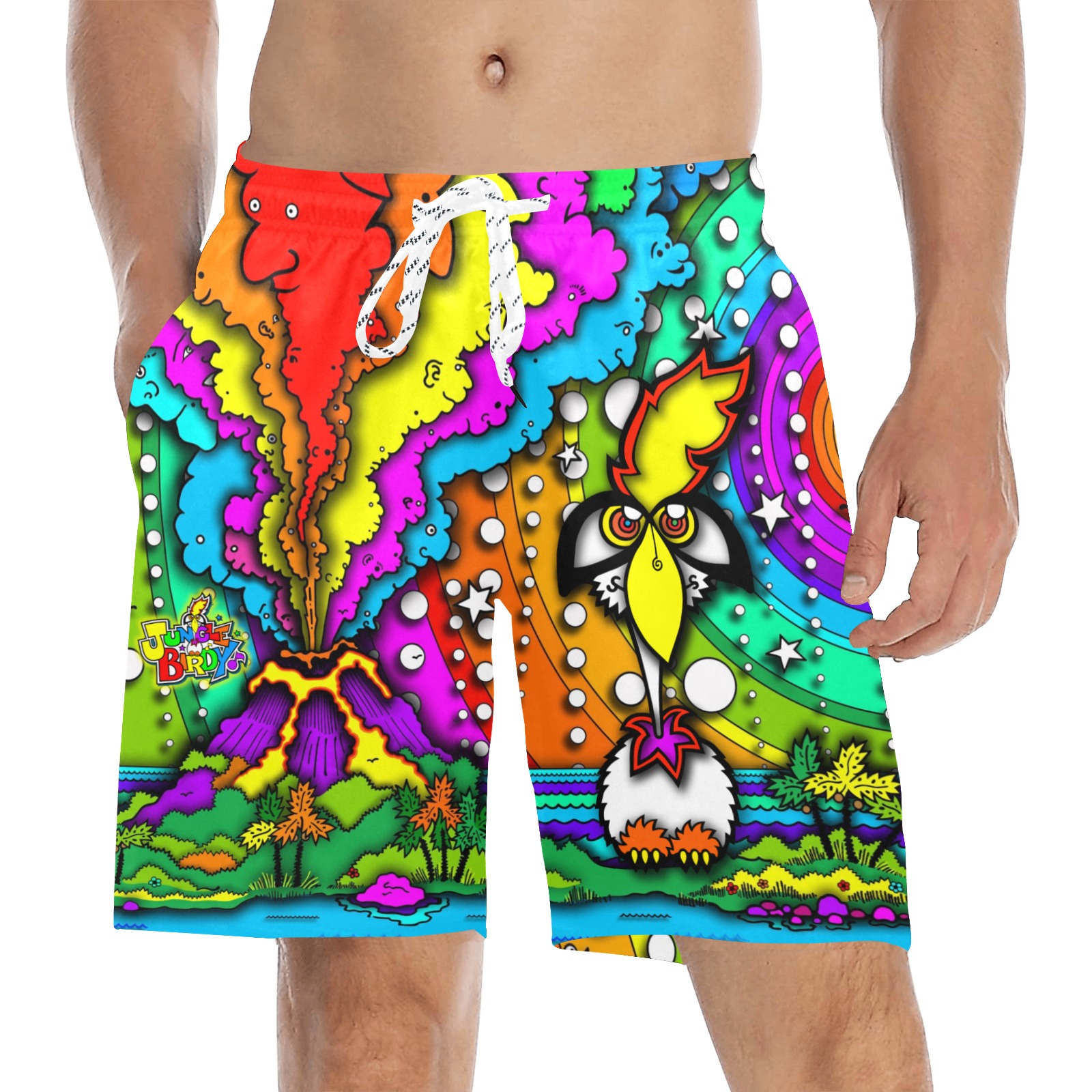 ITEM 09 _ SWIM - BEACH SHORTS - TINY ISLAND Men's Mid-Length Beach Shorts (Model L51)