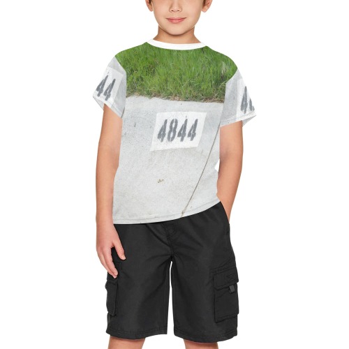 Street Number 4844 with white collar Big Boys' All Over Print Crew Neck T-Shirt (Model T40-2)