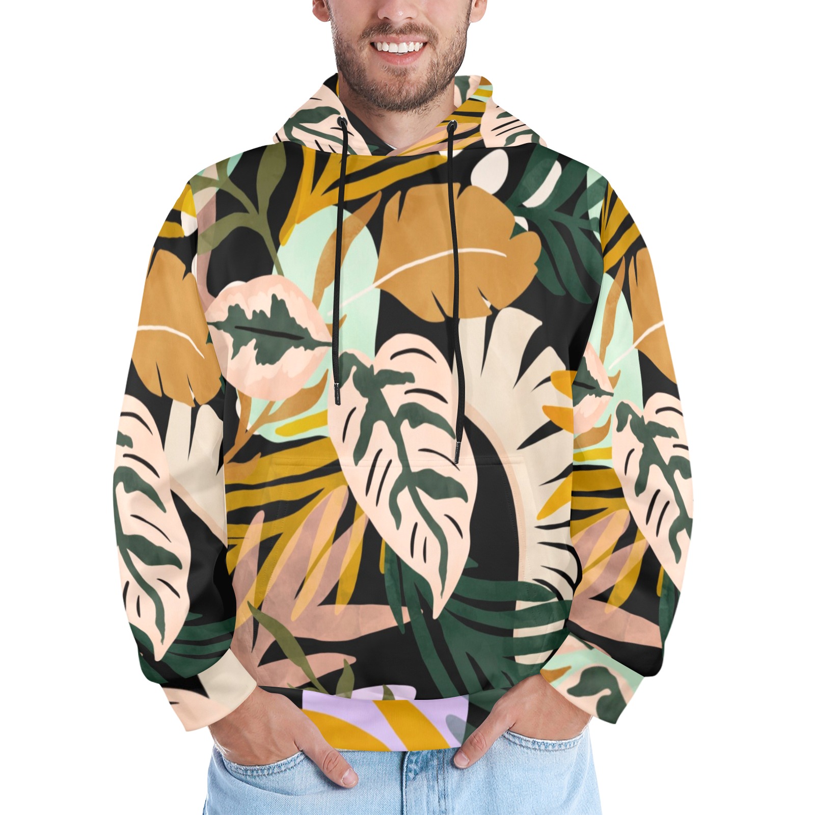Dark modern abstract jungle CPD8 Men's All Over Print Hoodie (Model H61 ...
