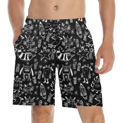 PATTERN MOSTRINI nero Men's Mid-Length Beach Shorts (Model L51)