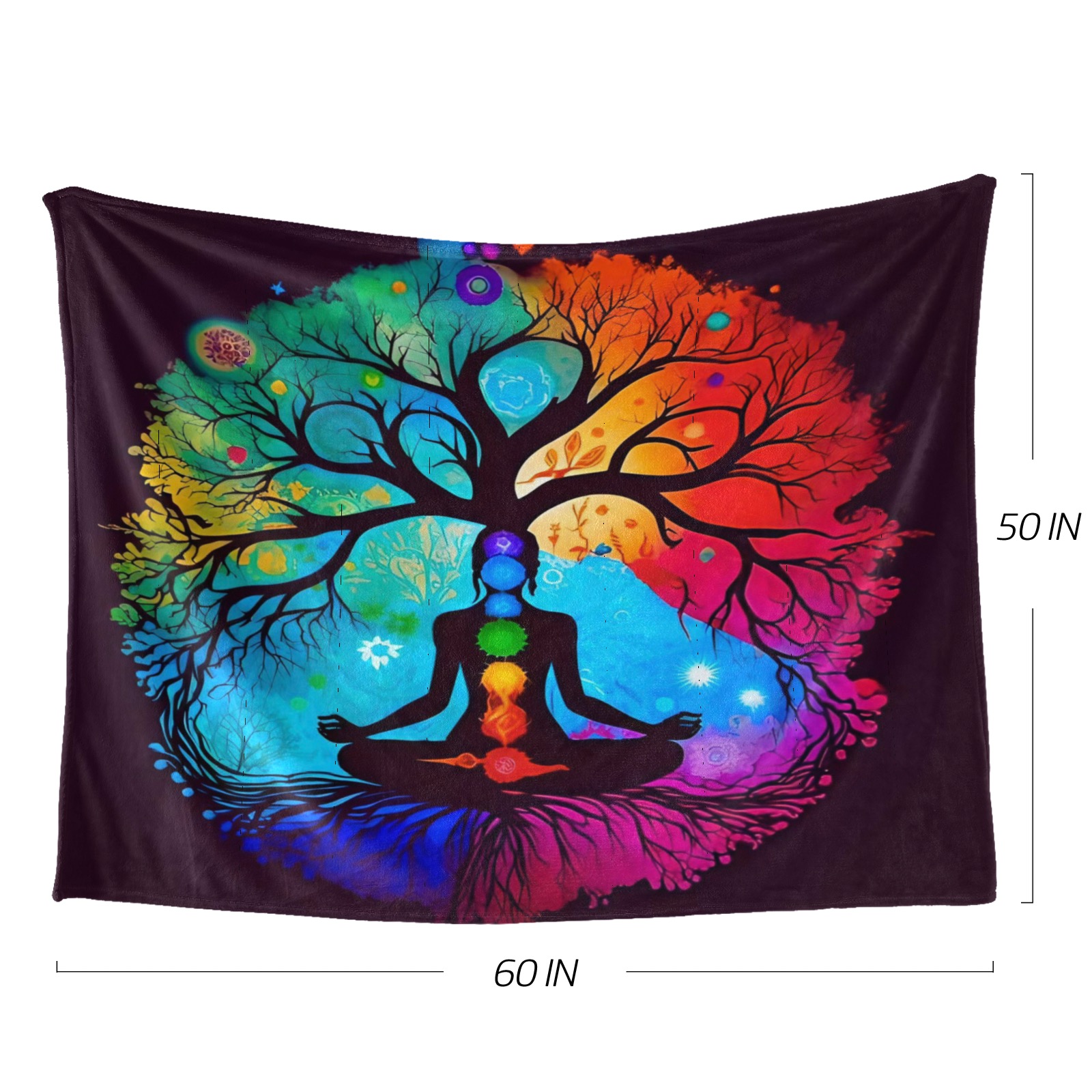 Chakra tree of life Ultra-Soft Micro Fleece Blanket 60"x50"