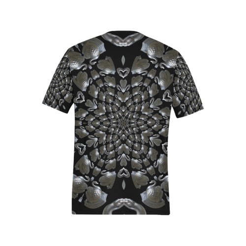 silver continuum Men's All Over Print T-Shirt (Solid Color Neck) (Model T63)