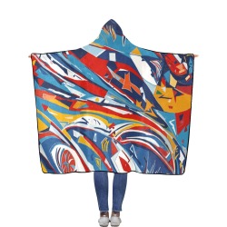 Avant-garde abstract art of shapes and colors. Flannel Hooded Blanket 56''x80''