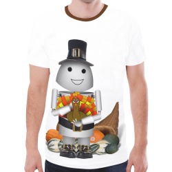 Pilgrim Robot Thanksgiving New All Over Print T-shirt for Men (Model T45)