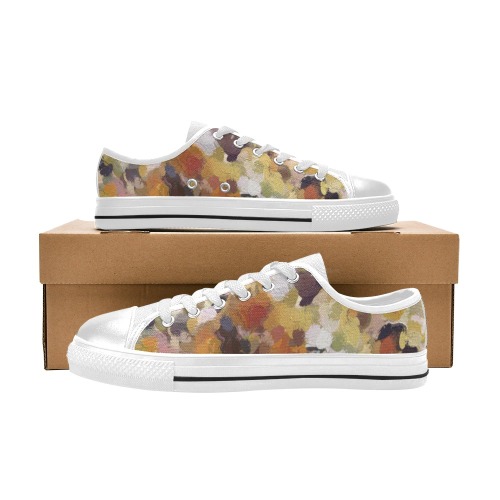 Autumn Oil Abstract Women's Classic Canvas Shoes (Model 018)