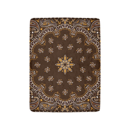 Brown Bandanna Pattern Ultra-Soft Micro Fleece Blanket 30"x40" (Thick)