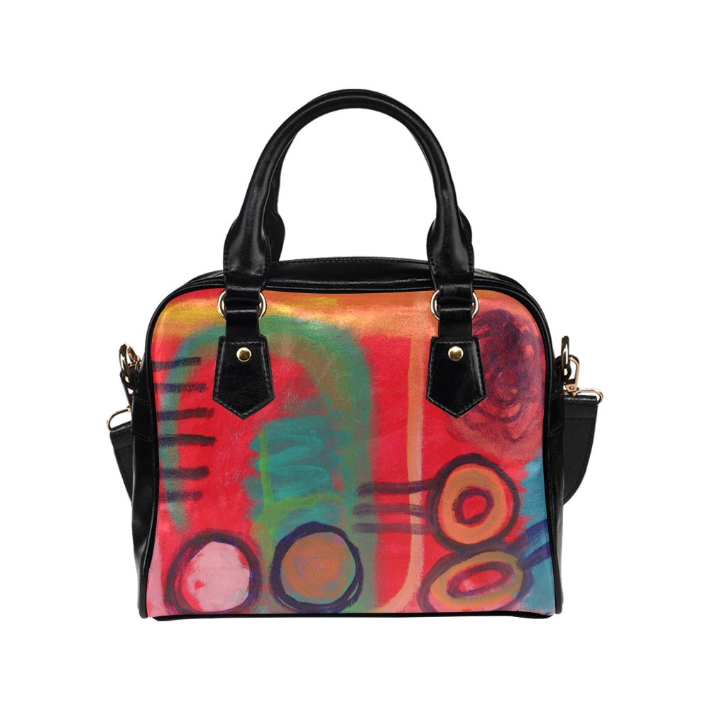 Funky Abstract Art Satchel Handbag Shoulder Handbag (Model 1634)