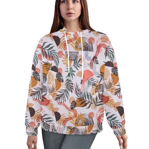 Modern shapes tropical nature DS Women's All Over Print Hoodie (Model H61)