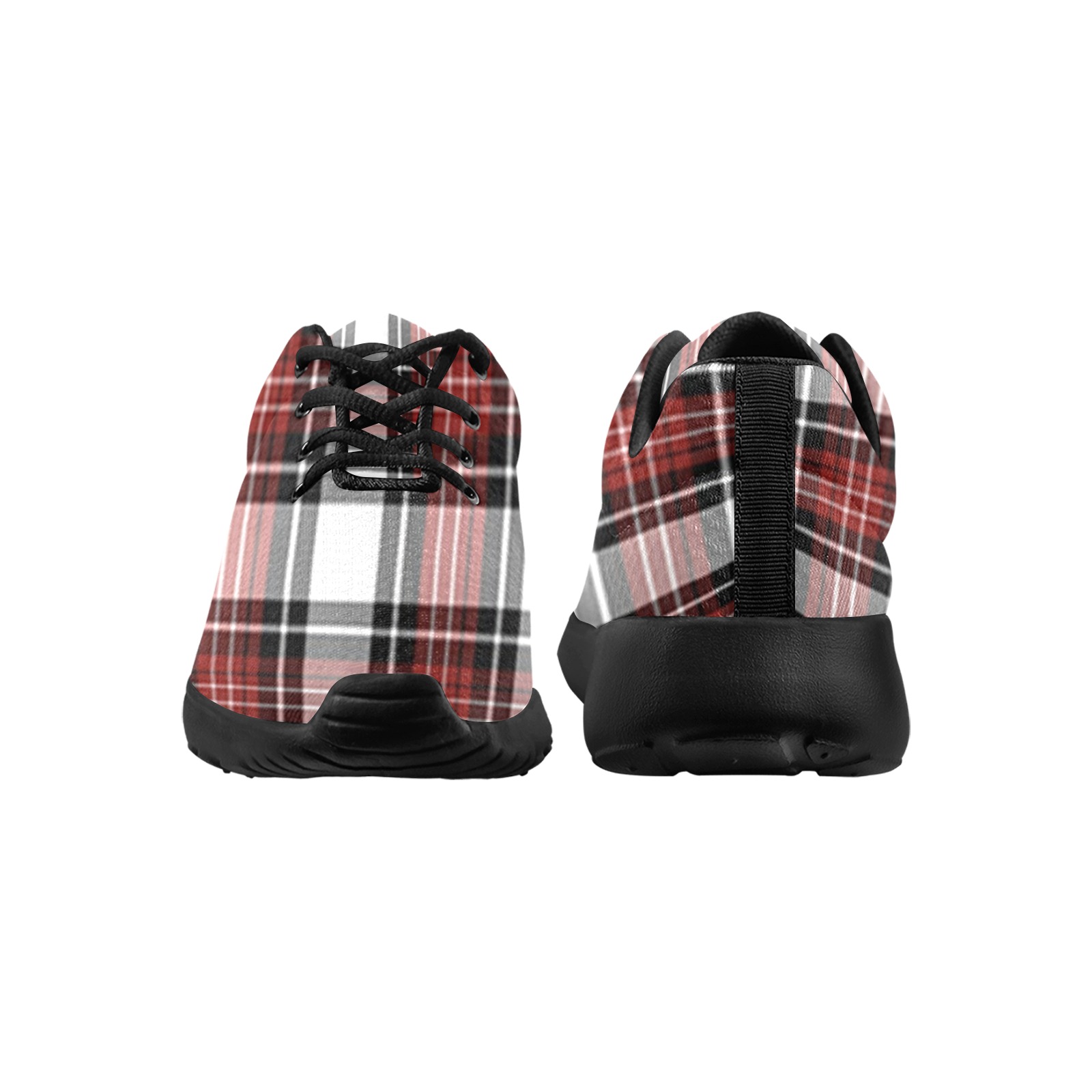 Red Black Plaid Women's Athletic Shoes (Model 0200)