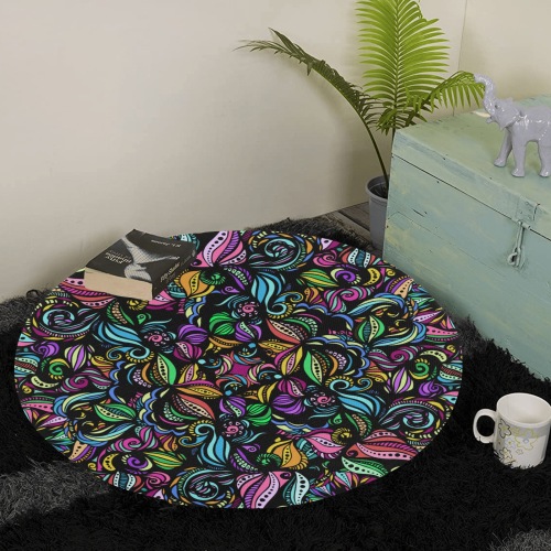 Whimsical Blooms Round Seat Cushion