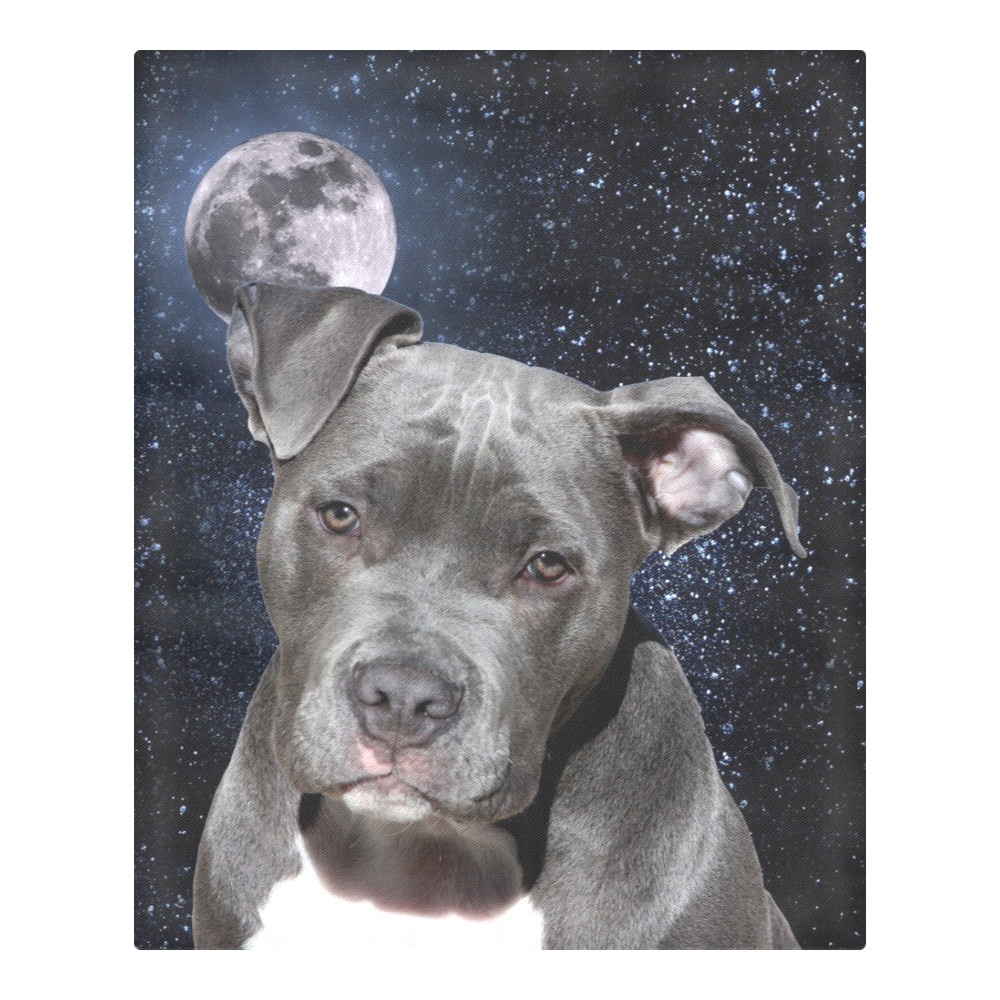 Dog Pitbull Terrier and Moon 3-Piece Bedding Set