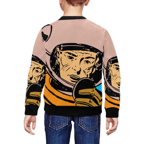 astronaut All Over Print Crewneck Sweatshirt for Kids (Model H29)