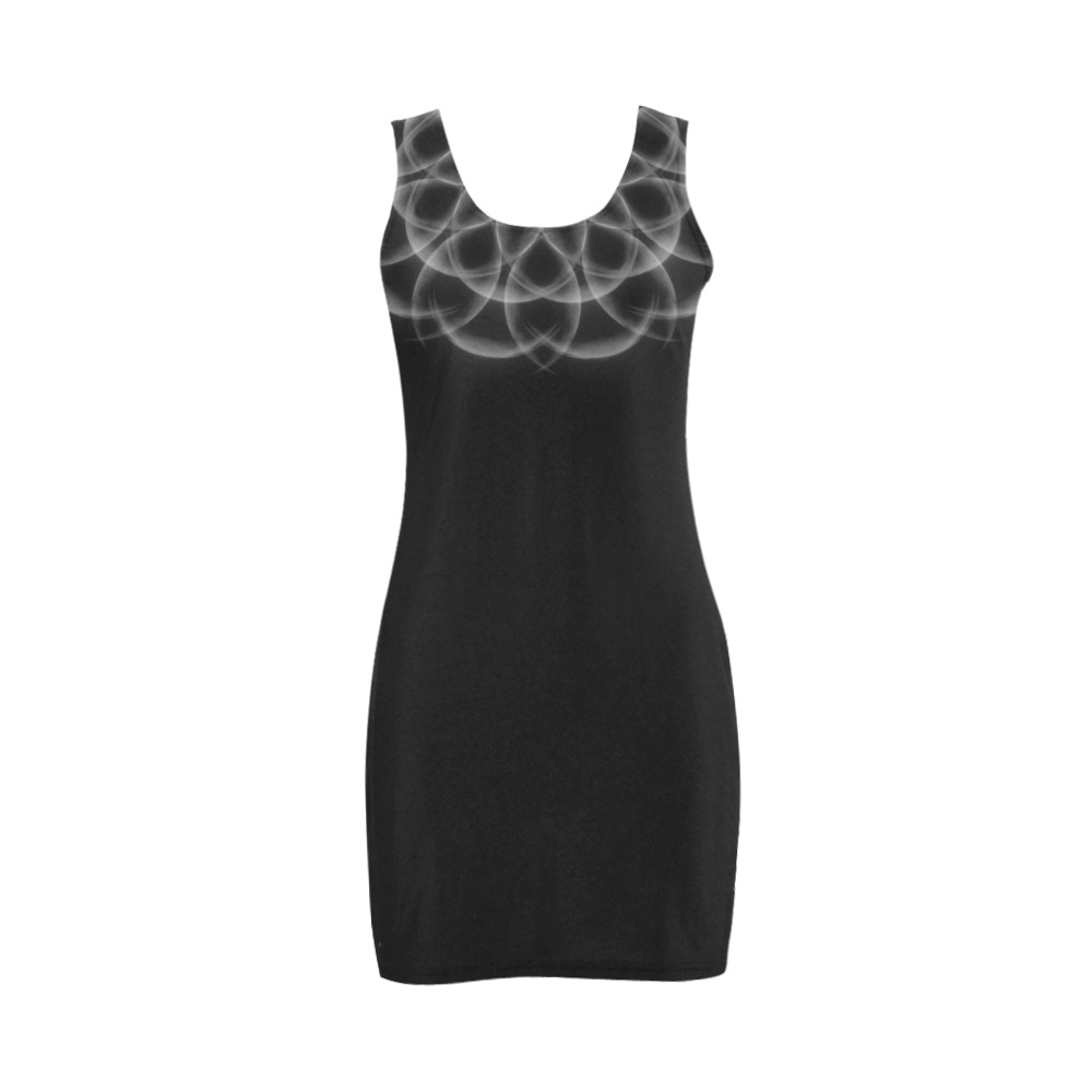 Ô Fractal Snowflake Collar on Black Medea Vest Dress (Model D06)