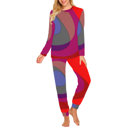 Red Abstract 714 Women's All Over Print Pajama Set