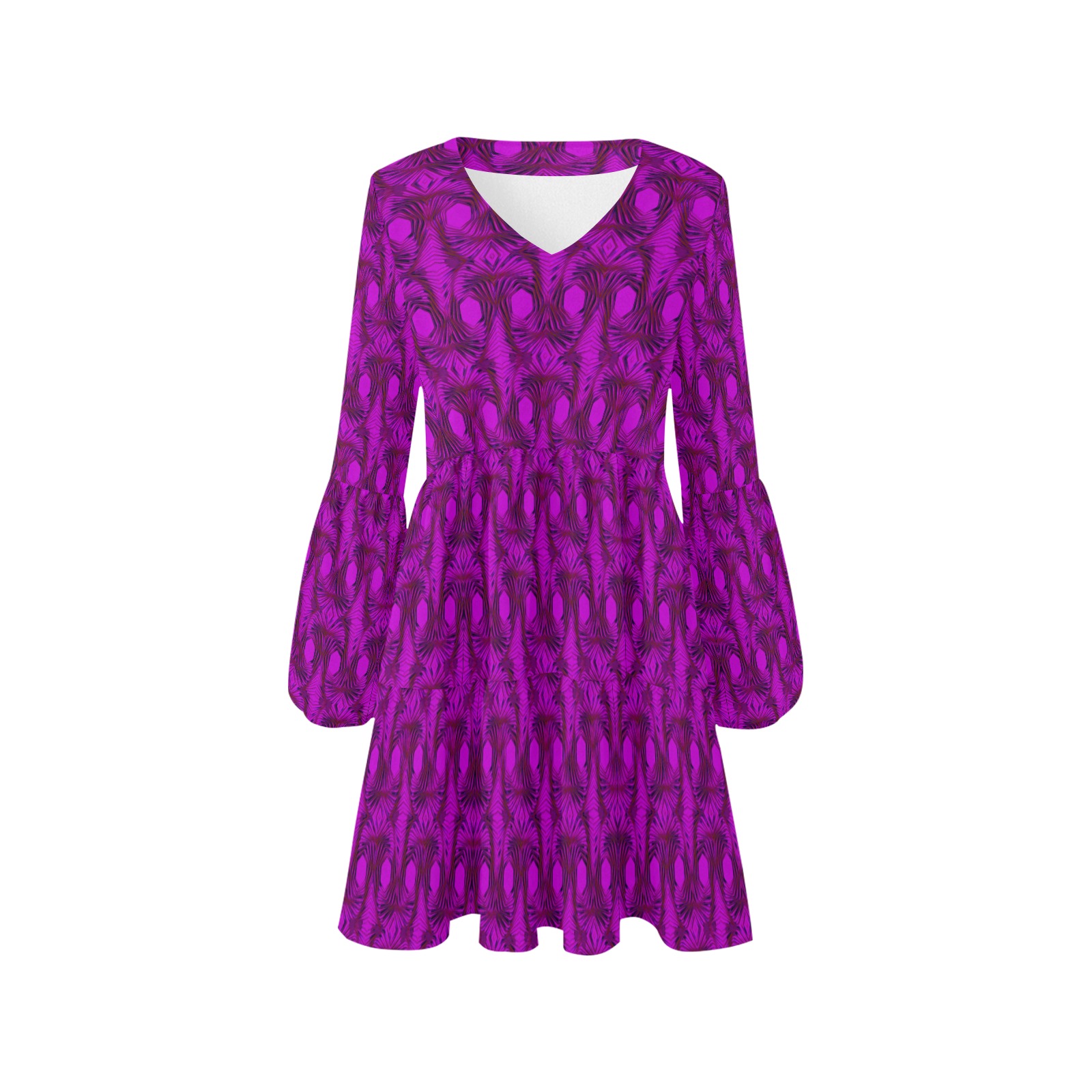 Knots violett V-Neck Loose Fit Dress (Model D62)