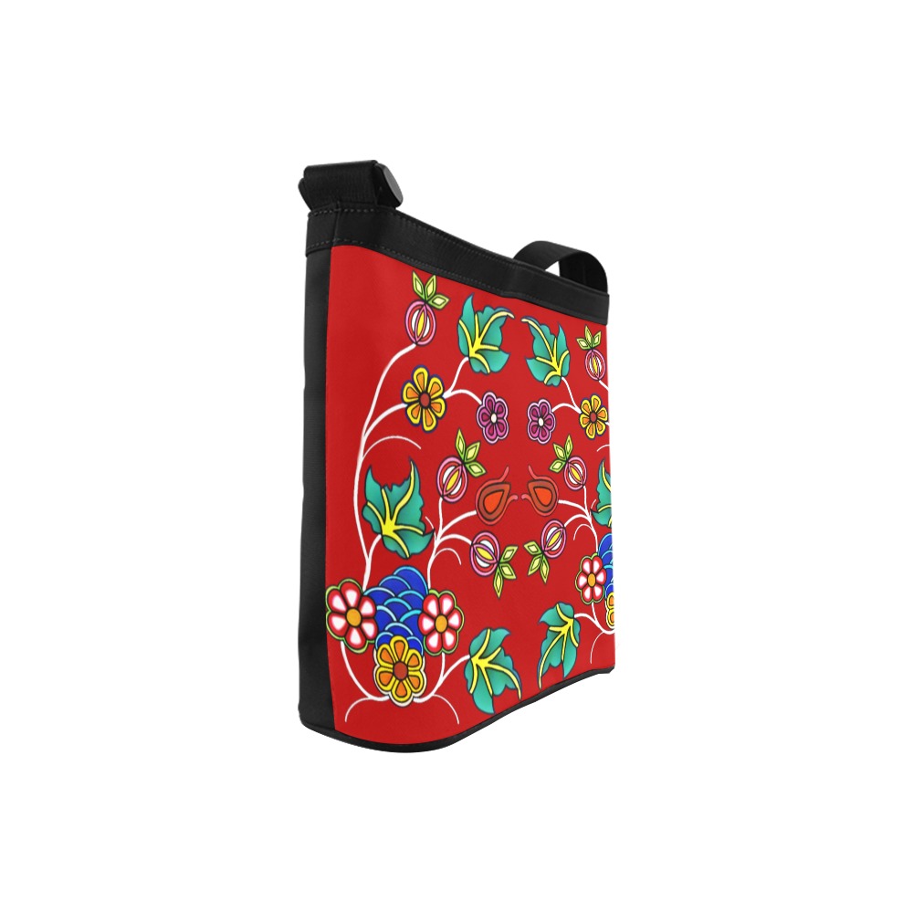 red bright floral Crossbody Bags (Model 1613)