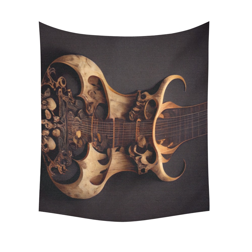 Rock guitar #3 Cotton Linen Wall Tapestry 60"x 51"