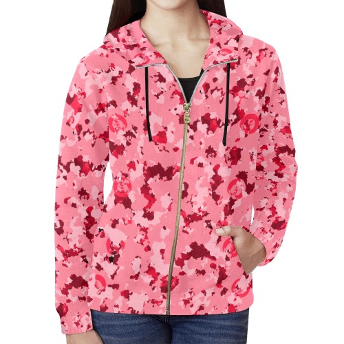 New Project (2) (5) All Over Print Full Zip Hoodie for Women (Model H14)