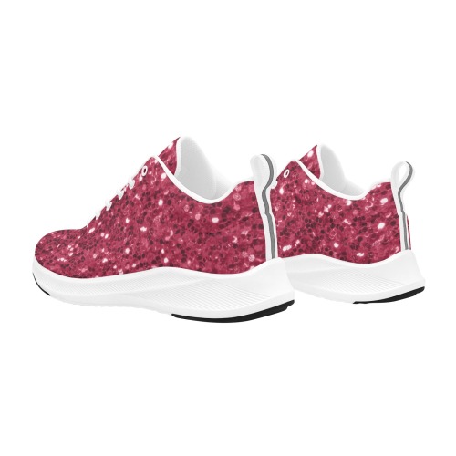 Magenta dark pink red faux sparkles glitter Women's Alpha Running Shoes (Model 10093)