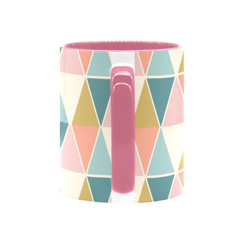 Beautiful Pastel Geometric - Triangle Shapes Custom Inner Color Mug (11oz)
