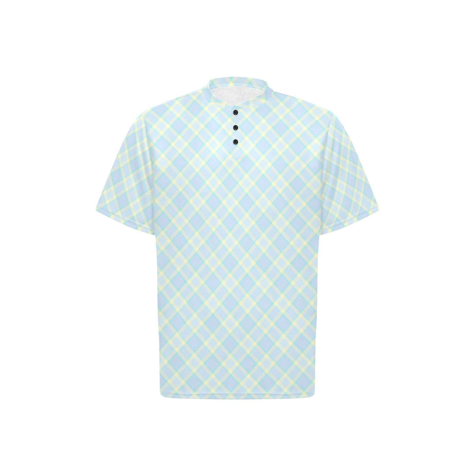 Pastel Baby Boy Plaid Men's Henley T-Shirt (Model T75)