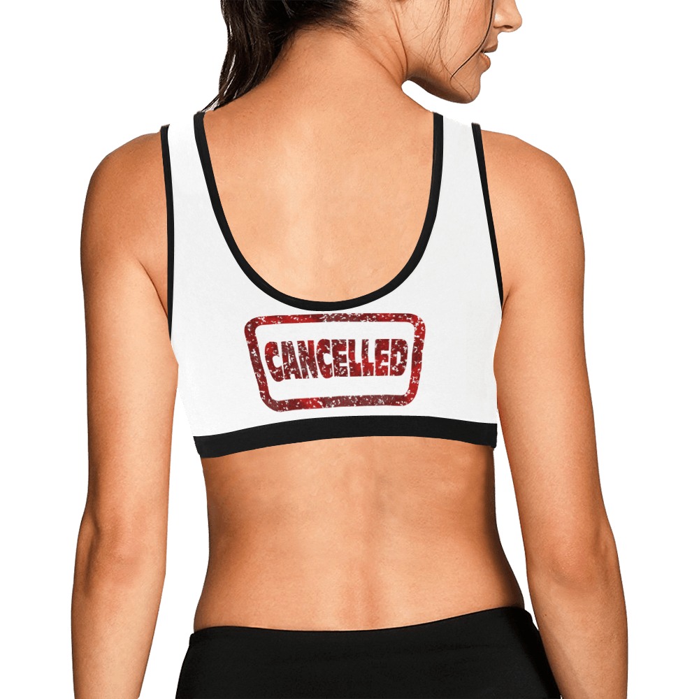 Cancelled Women's All Over Print Sports Bra (Model T52)