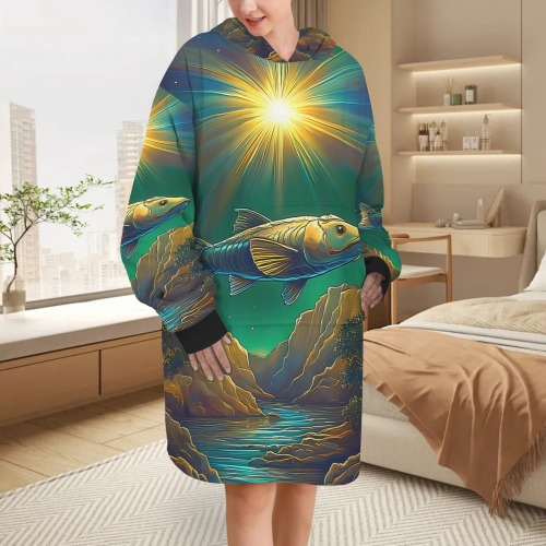 Celestial Swim Blanket Hoodie for Women (Model H67)