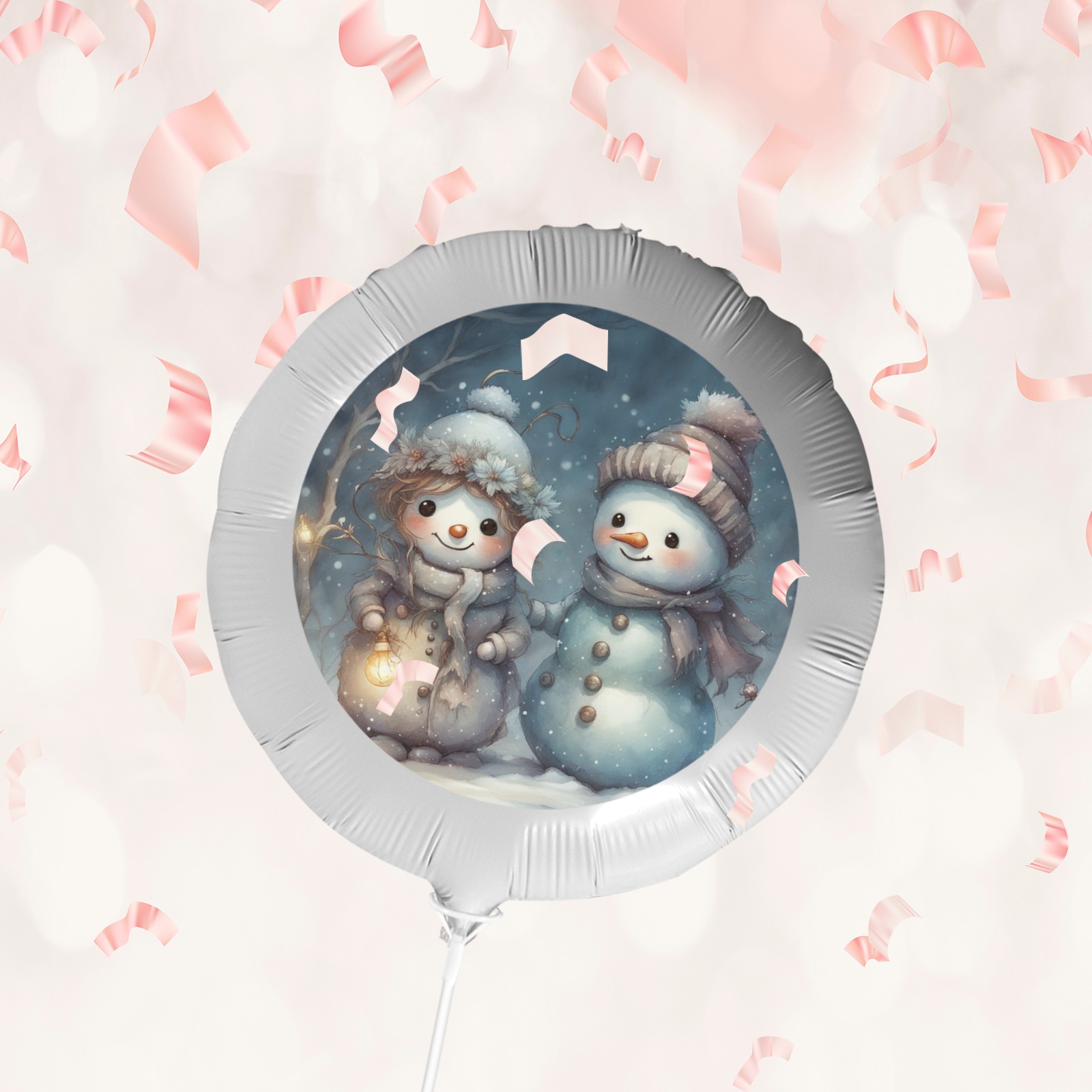 Snowman Couple Foil Balloon (18inch)