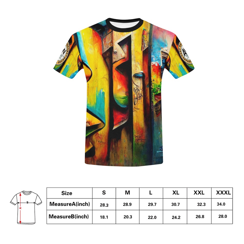 colourful graffiti street All Over Print T-Shirt for Men (USA Size) (Model T40)
