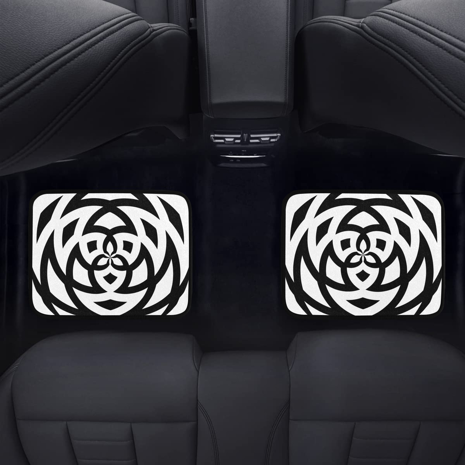 Fractoberry Transparent Logo Black Back Car Floor Mat (2pcs)