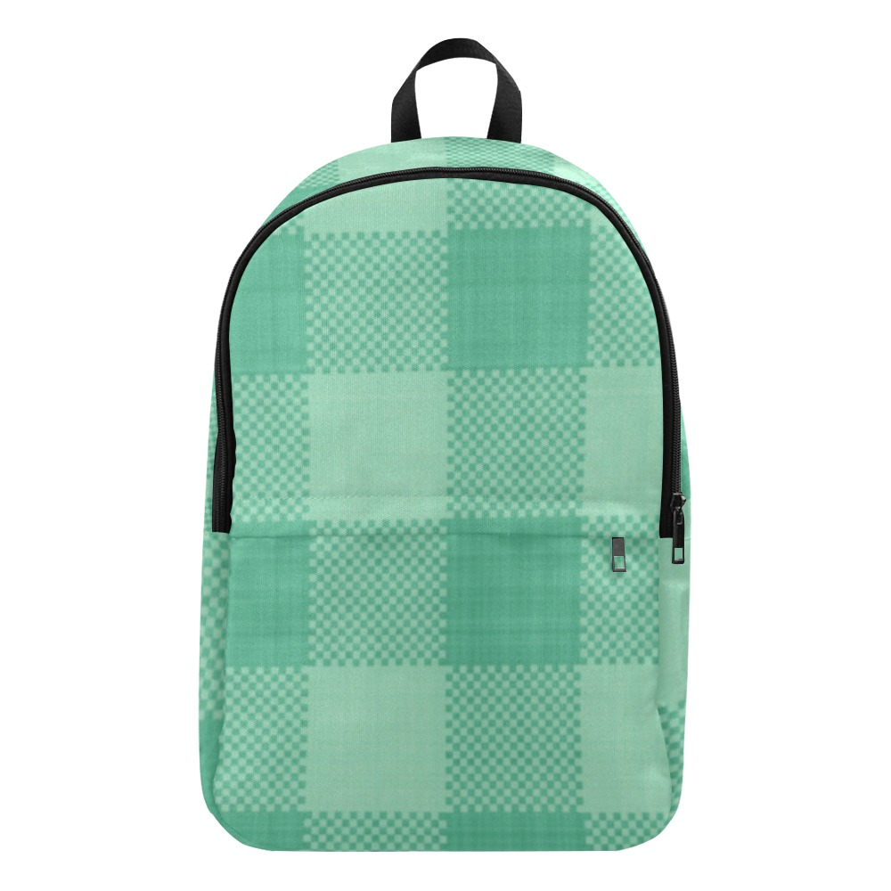 Mint Green Plaid Fabric Backpack for Adult (Model 1659)