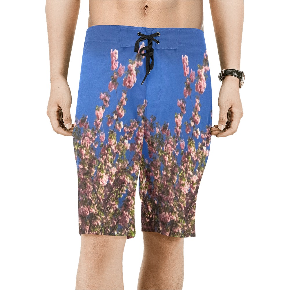 Cherry Tree Collection Men's All Over Print Board Shorts (Model L16)