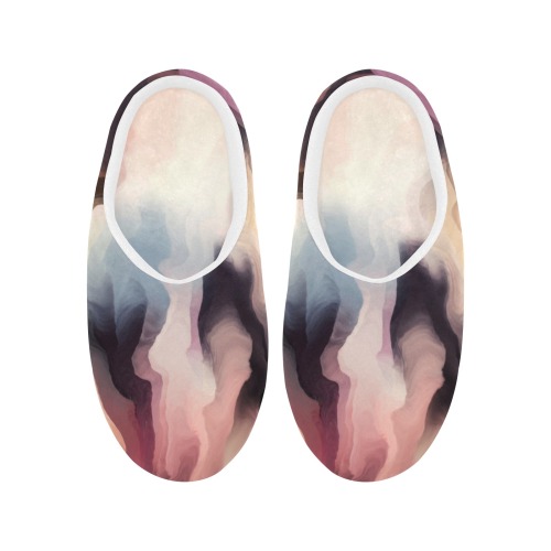 Digital liquid painting 23 Women's Non-Slip Cotton Slippers (Model 0602)