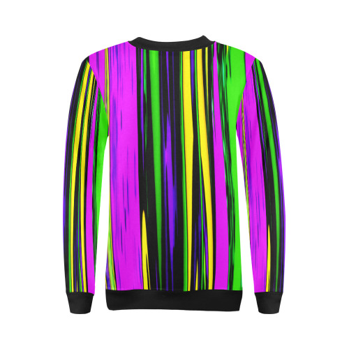 Mardi Gras Stripes All Over Print Crewneck Sweatshirt for Women (Model H18)
