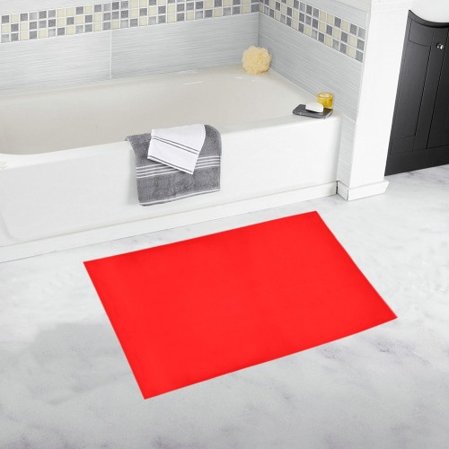 Merry Christmas Red Solid Color Bath Rug 20''x 32''